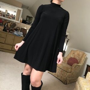 Modcloth Little Black Mock Neck Shift Dress